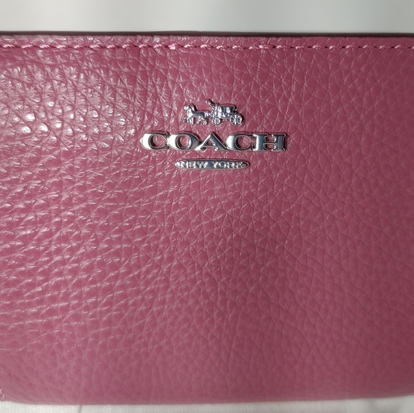 COACH Pink Leather Compact Wallet - Picture 4 of 11